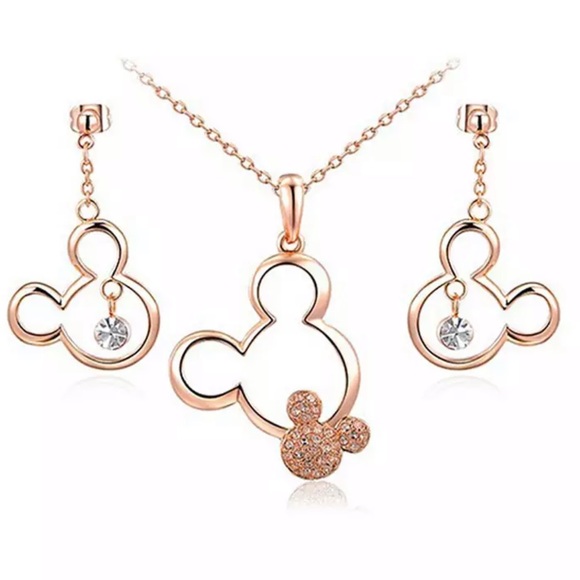 ROSE GOLD Crystal Mickey GIFT SET - Picture 1 of 6